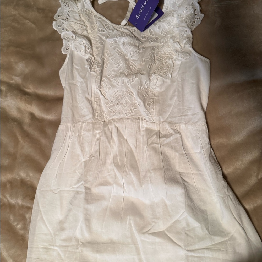 NWT: Seraphine White Eyelet Detail Top